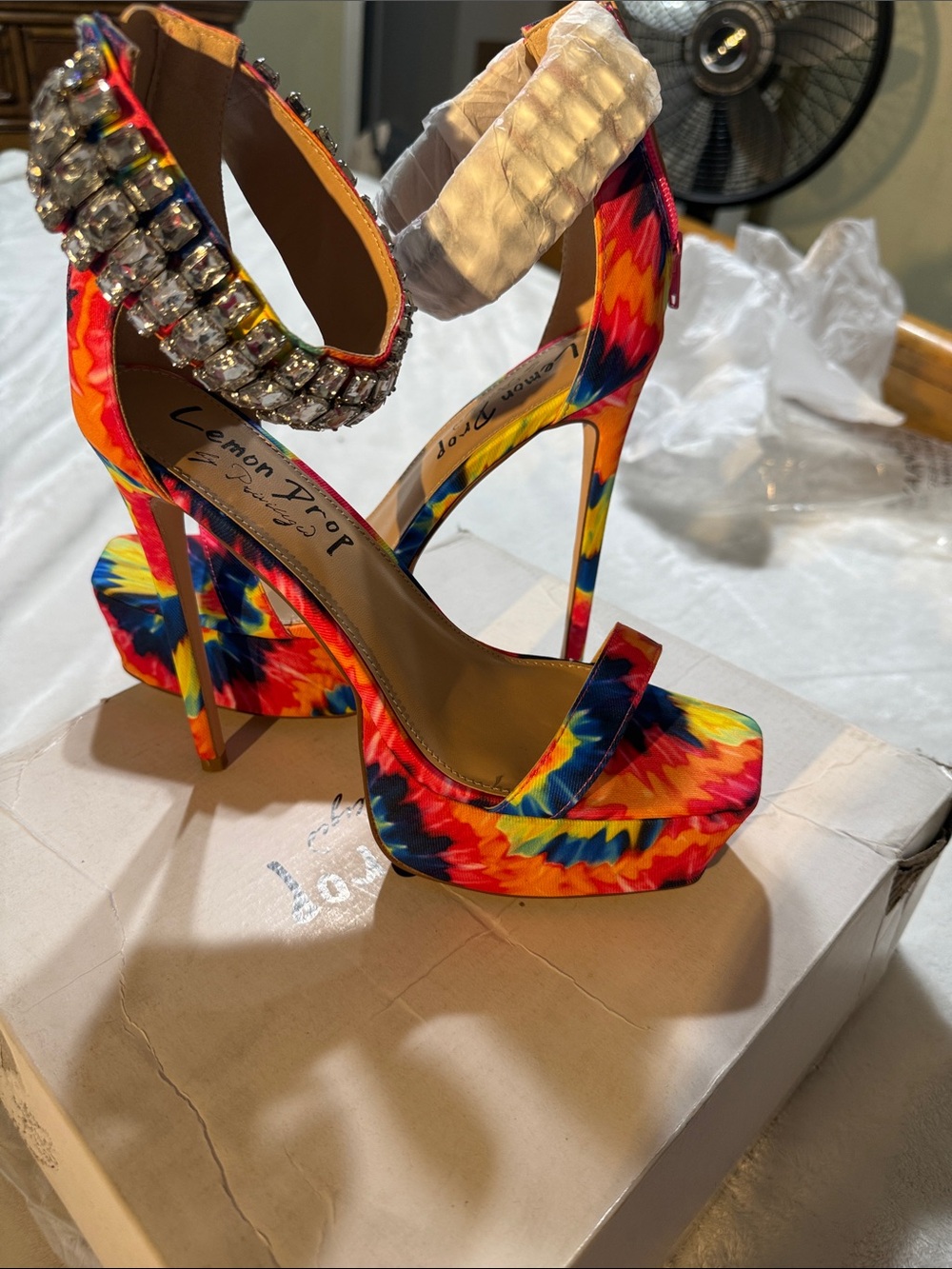 Multicolor Tie-Dye Platform heels